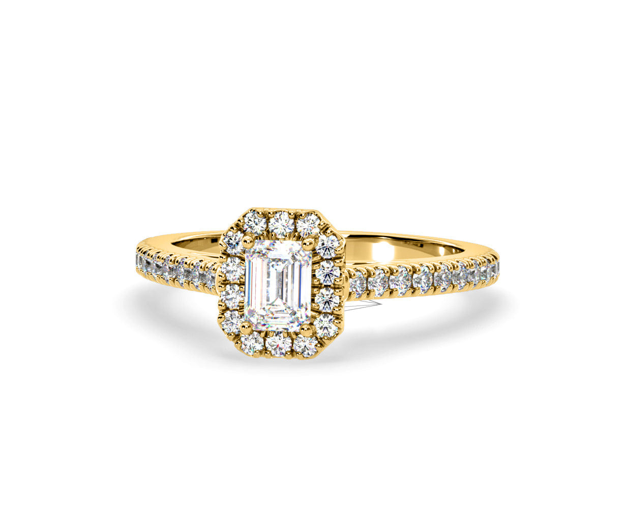 Diamond Annabelle Diamond Halo Engagement Ring in 18K Gold 1ct G/VS1