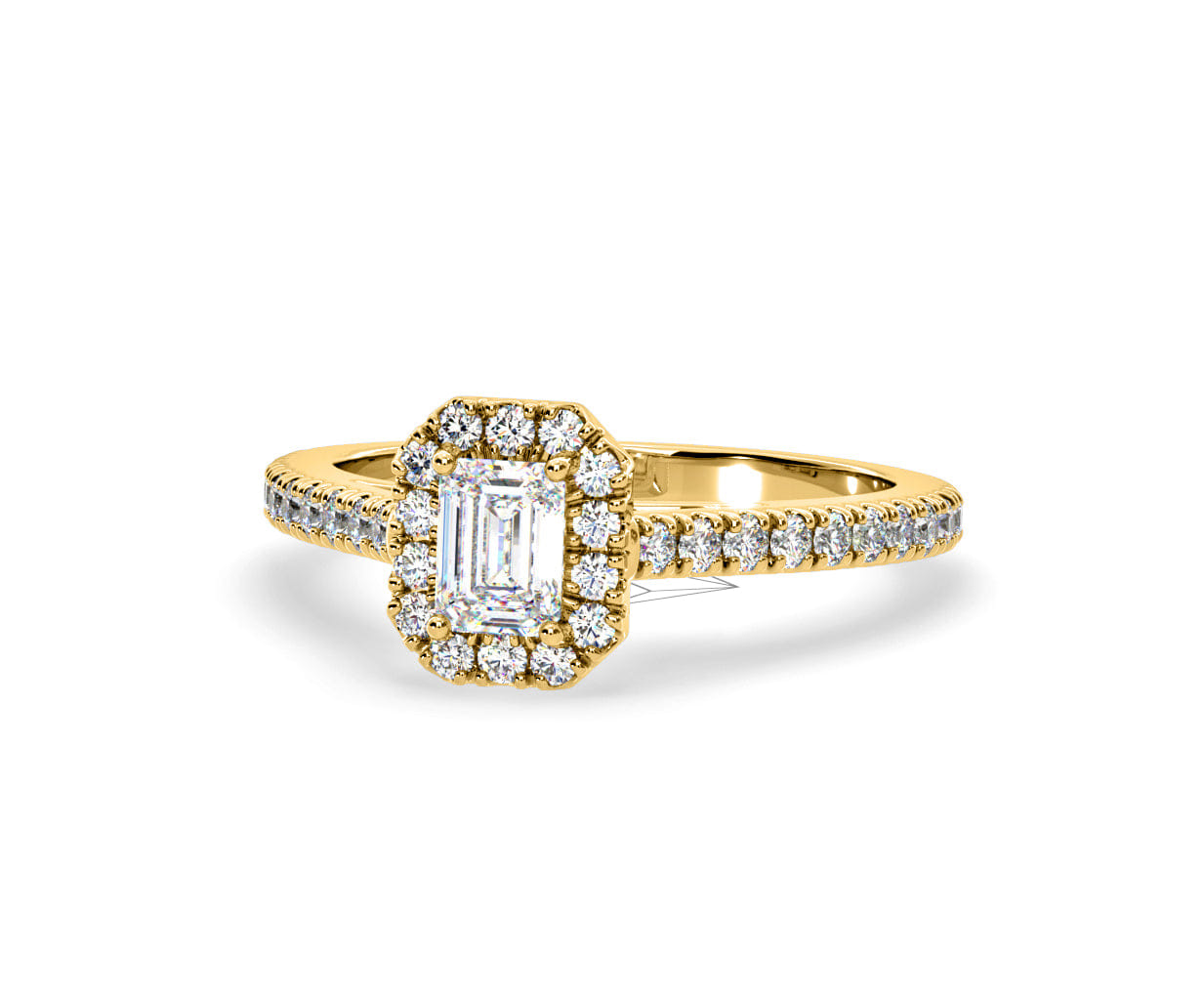 Diamond Annabelle Diamond Halo Engagement Ring in 18K Gold 1ct G/VS1
