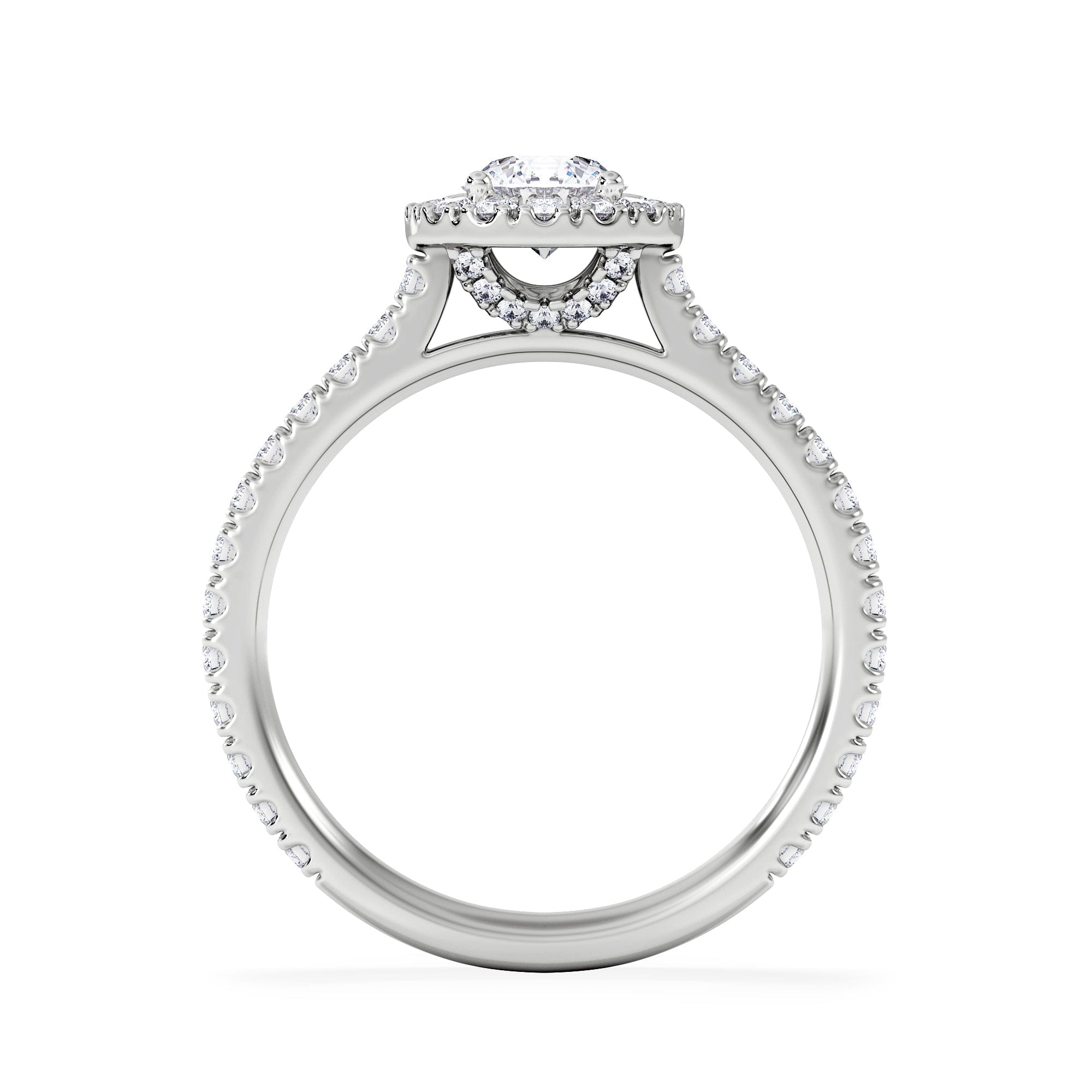Diamond Reina Diamond Halo Engagement Ring in Platinum 1.10ct G/SI2
