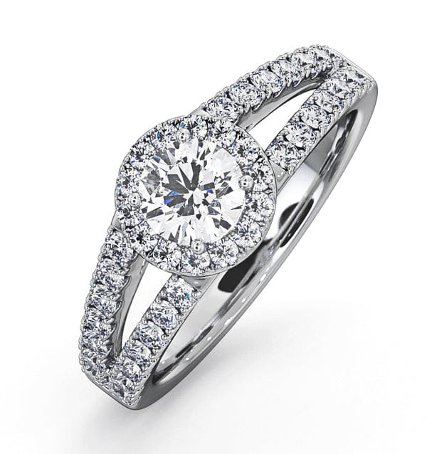 Diamond Carly Diamond Engagement Side Stone Ring 18KW Gold 0.98CT G/SI2
