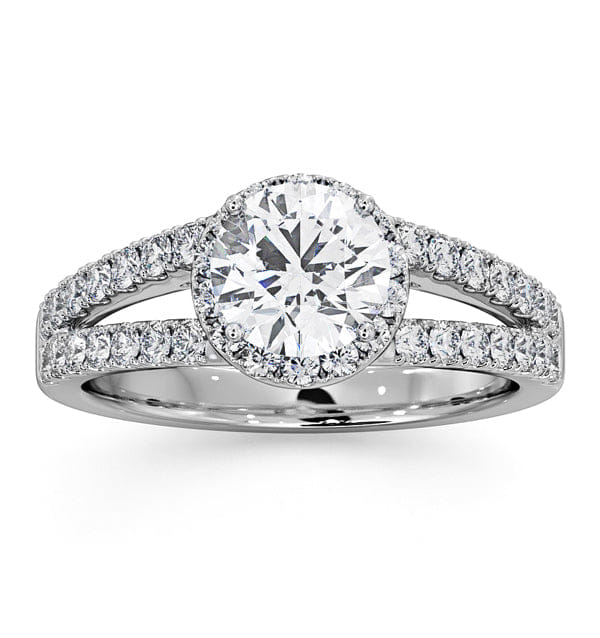 Diamond Carly Diamond Engagement Side Stone Ring 18KW Gold 0.98CT G/SI2