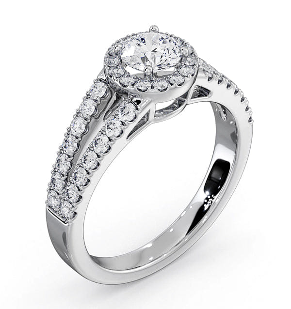 Diamond Carly Diamond Engagement Side Stone Ring 18KW Gold 0.98CT G/SI2