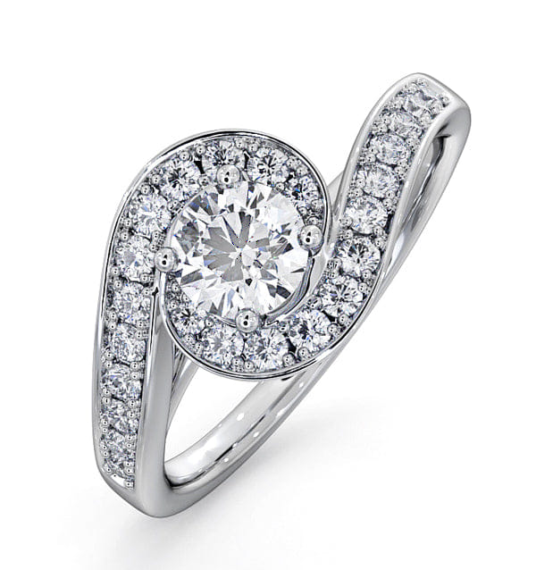 Diamond Anais Diamond Engagement Halo Ring Platinum 0.82CT G/VS2