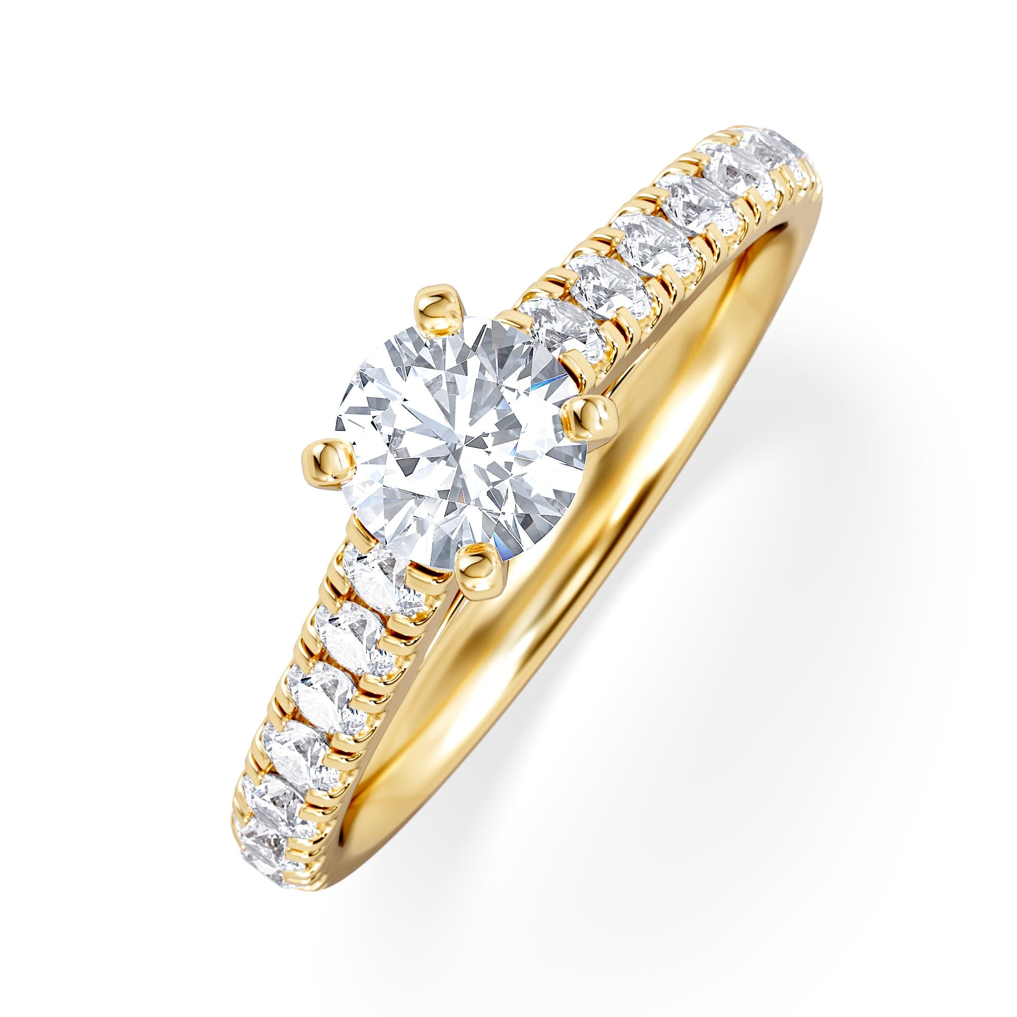 Diamond Natalia Diamond Engagement Side Stone Ring 18K Gold 0.91CT G/VS2
