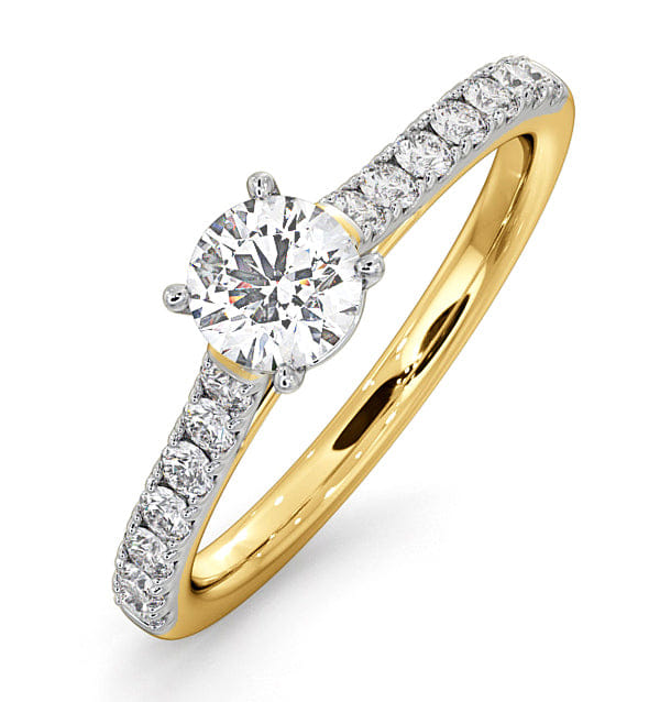 Diamond Natalia Diamond Engagement Side Stone Ring 18K Gold 0.91CT G/SI1