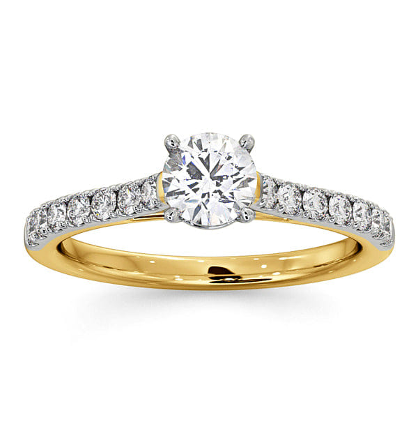 Diamond Natalia Diamond Engagement Side Stone Ring 18K Gold 0.91CT G/SI1