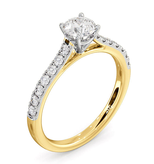 Diamond Natalia Diamond Engagement Side Stone Ring 18K Gold 0.91CT G/SI1