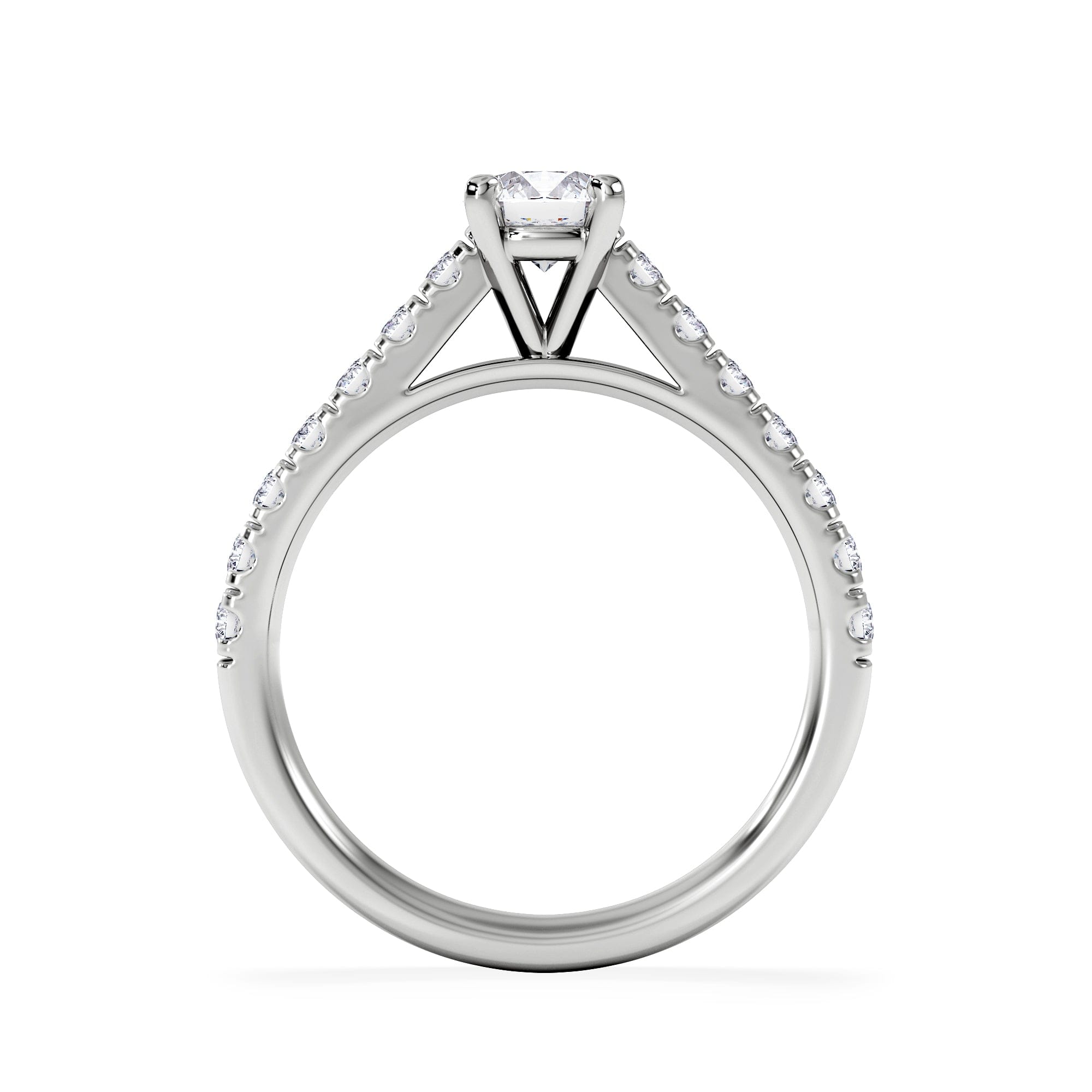 Diamond Natalia Diamond Engagement Side Stone Ring Platinum 0.91CT G/VS2