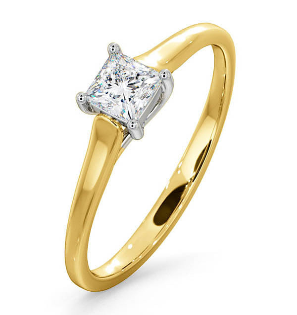 Diamond Certified Lucy 18K Gold Diamond Engagement Ring 0.33CT - G - H/SI