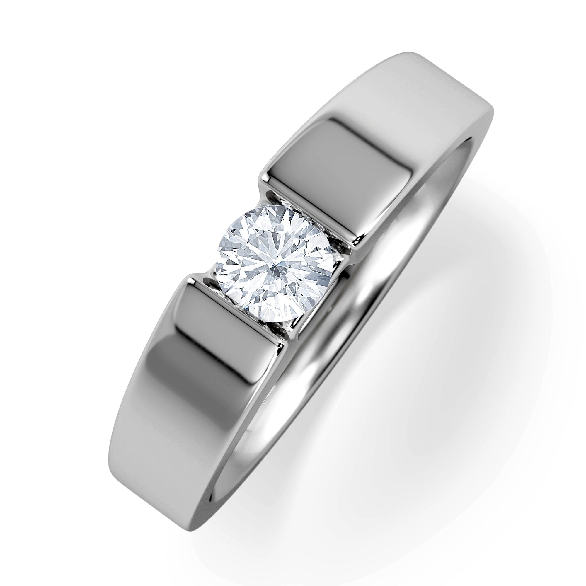 Diamond Certified Jessica 18K White Gold Diamond Engagement Ring 0.33CT - F - G/VS