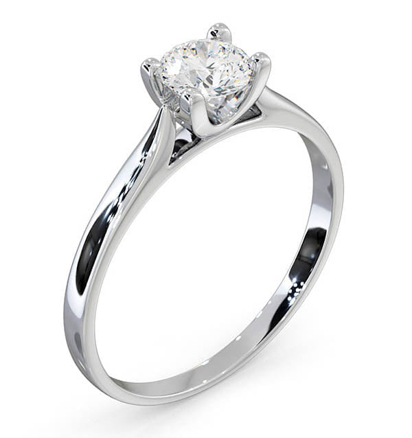 GRACE Certified 0.50CT Grace 18K White Gold Engagement Ring G/VS