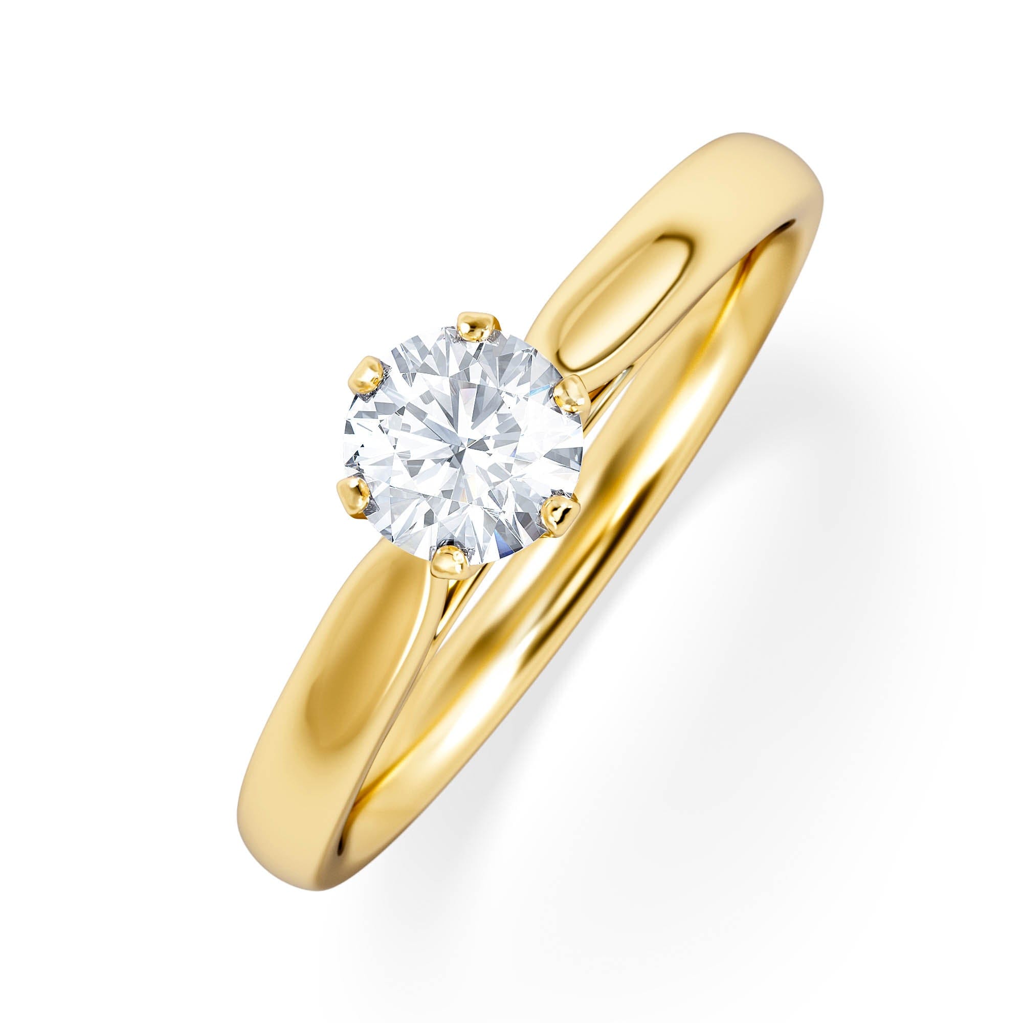 Diamond Certified High Set Chloe 18K Gold Diamond Engagement Ring 0.50CT