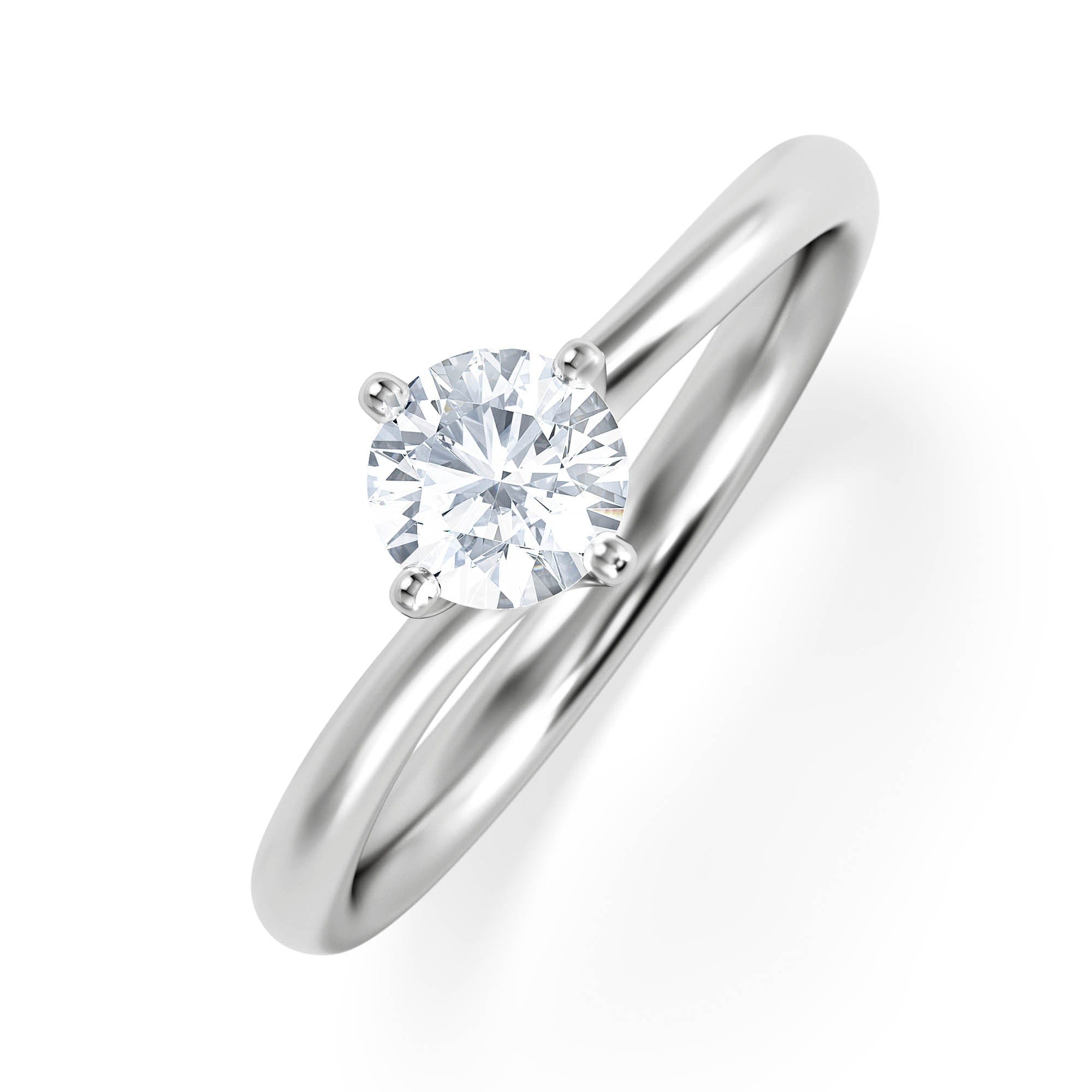 WHITE* Engagement Ring Certified 0.50CT Lily 18K White Gold G/SI2