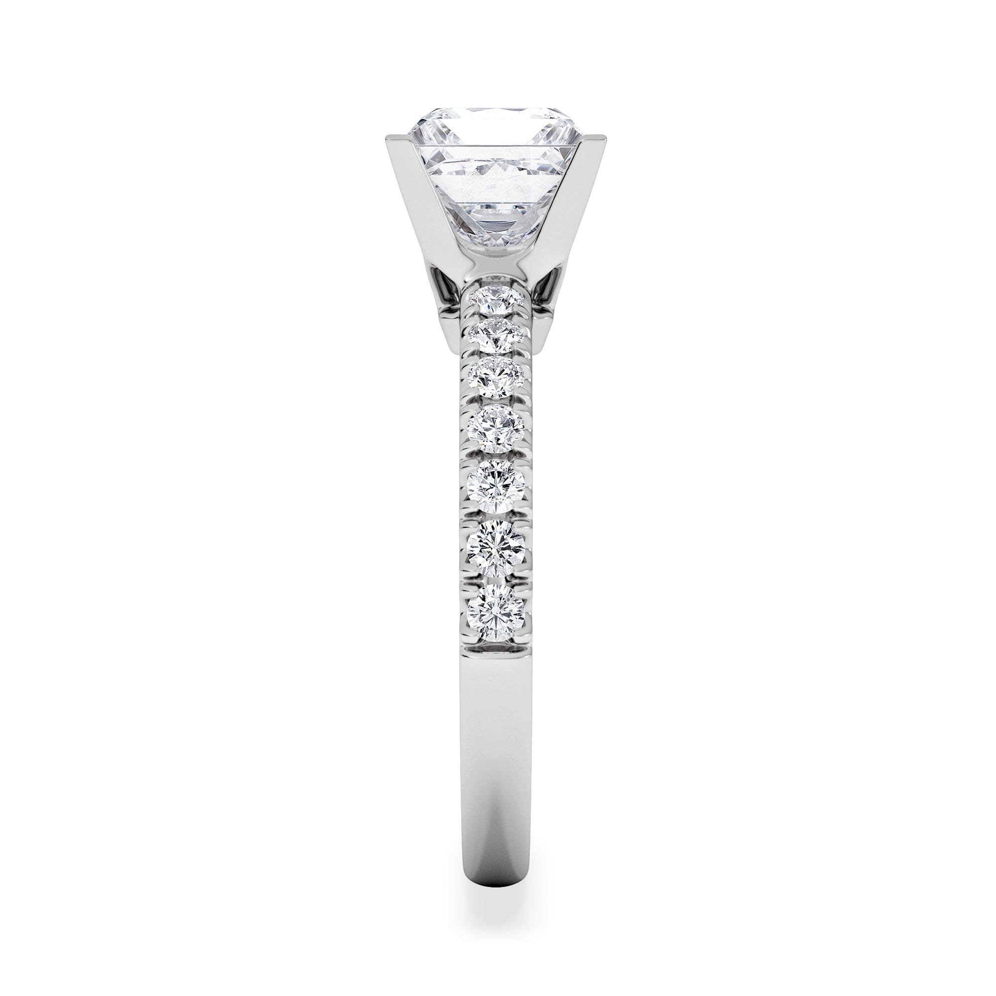 PRINCESS 2.10ct Katerina Lab Princess Diamond Engagement Ring 18KW Gold F/VS1