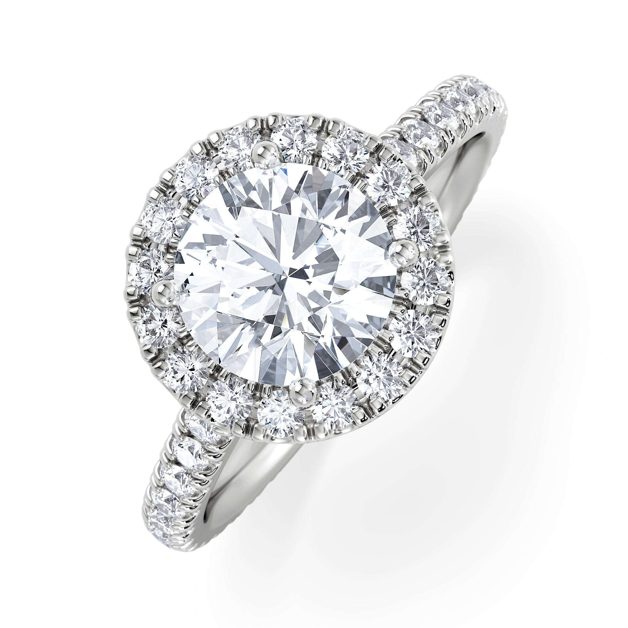 Diamond 2.30ct Reina Lab Diamond Halo Engagement Ring in Platinum F/VS1