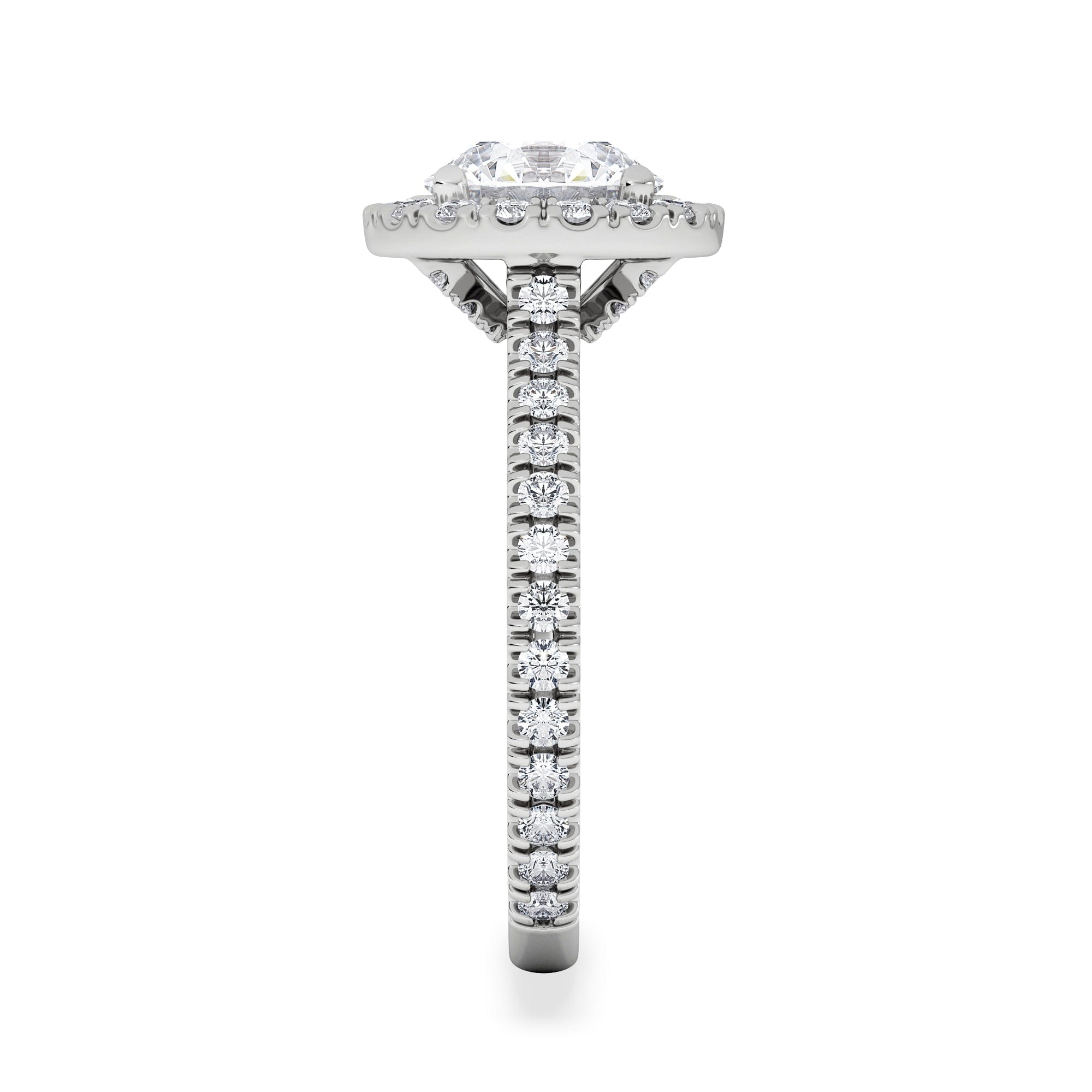 Diamond 2.30ct Reina Lab Diamond Halo Engagement Ring in Platinum F/VS1