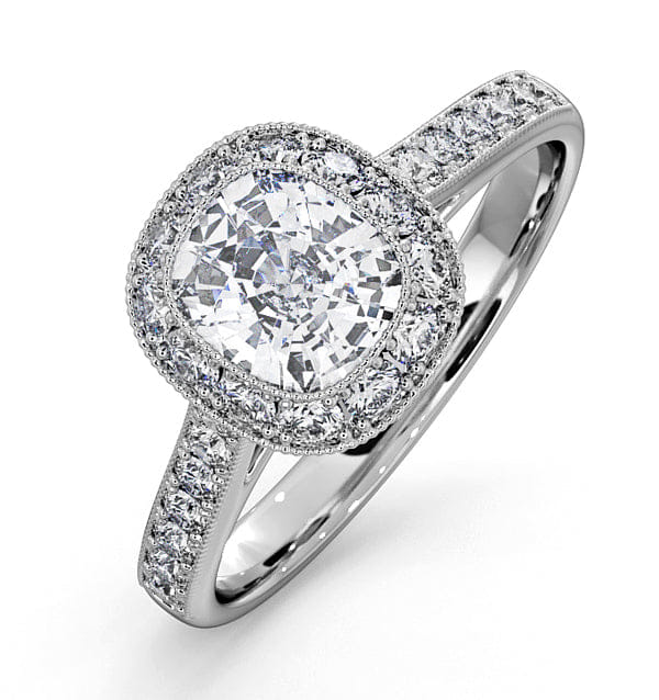 Danielle Lab Diamond Engagement Side Stone Ring 18KW Gold 1.60CT VS1