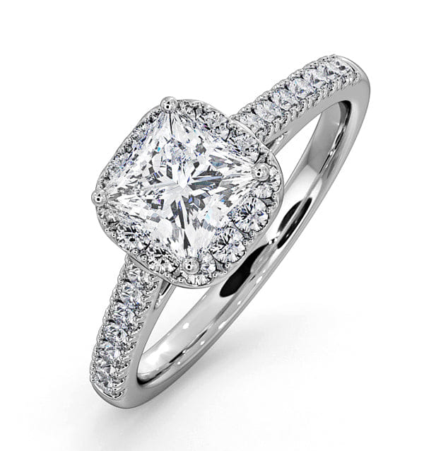 Diamond Roxy Lab Diamond Engagement Side Stone Ring 18KW Gold 1.58CT F/VS1