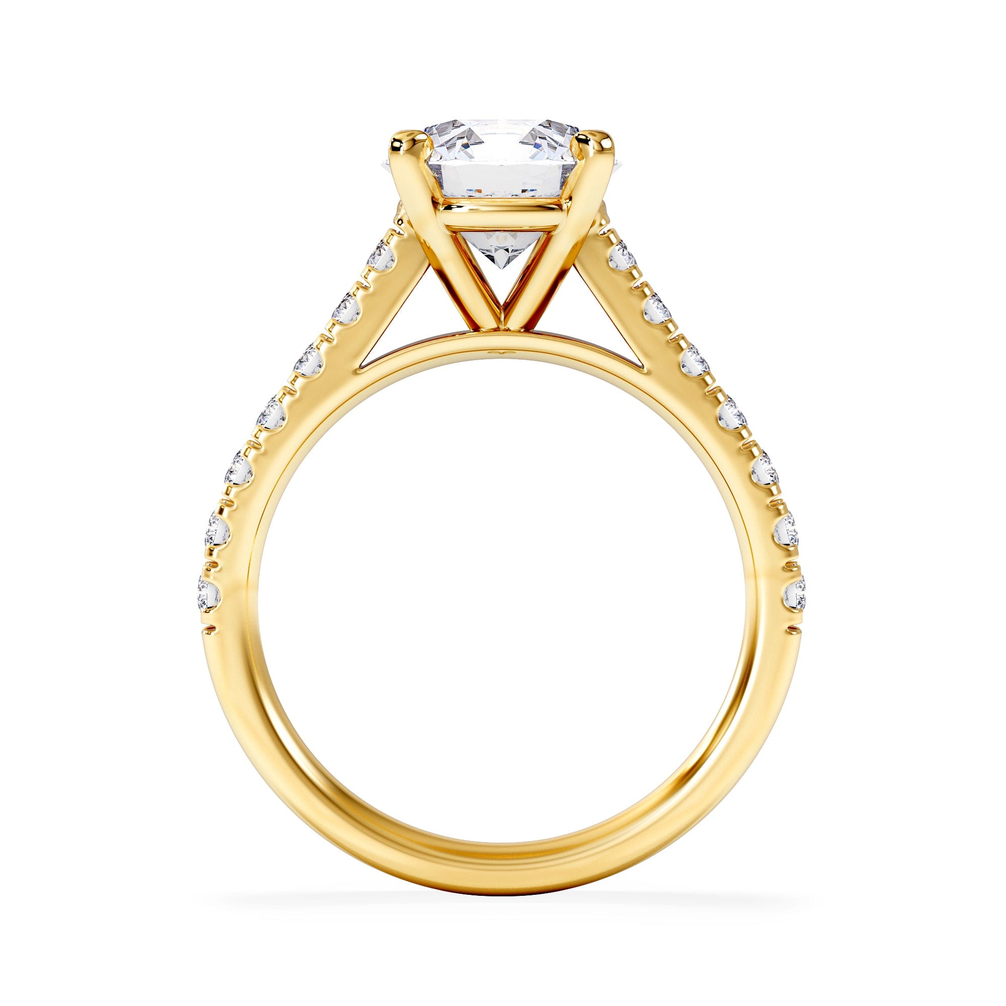 Diamond Natalia Lab Diamond Engagement Side Stone Ring 18K Gold 2.50CT F/VS1