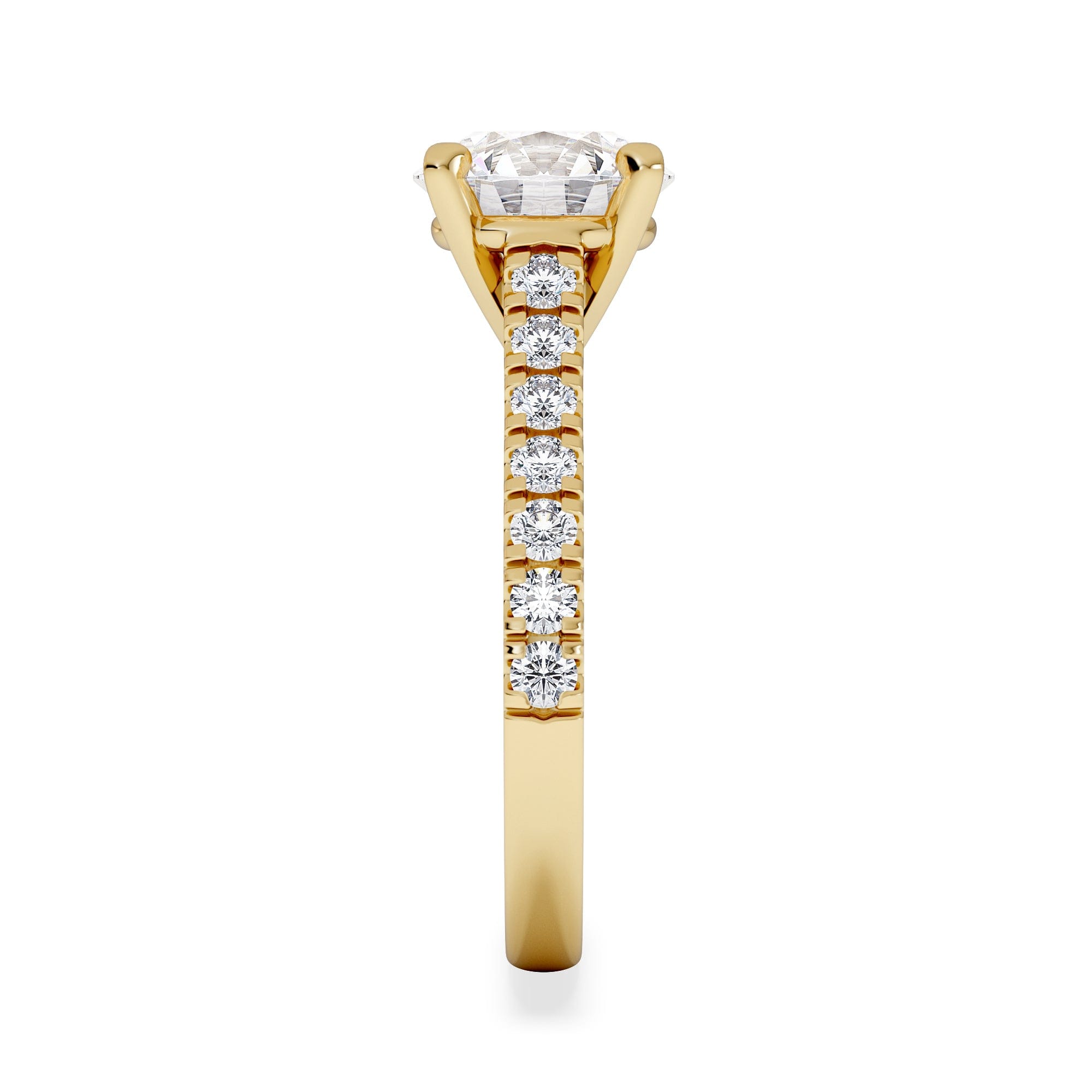 Diamond Natalia Lab Diamond Engagement Side Stone Ring 18K Gold 2.50CT F/VS1