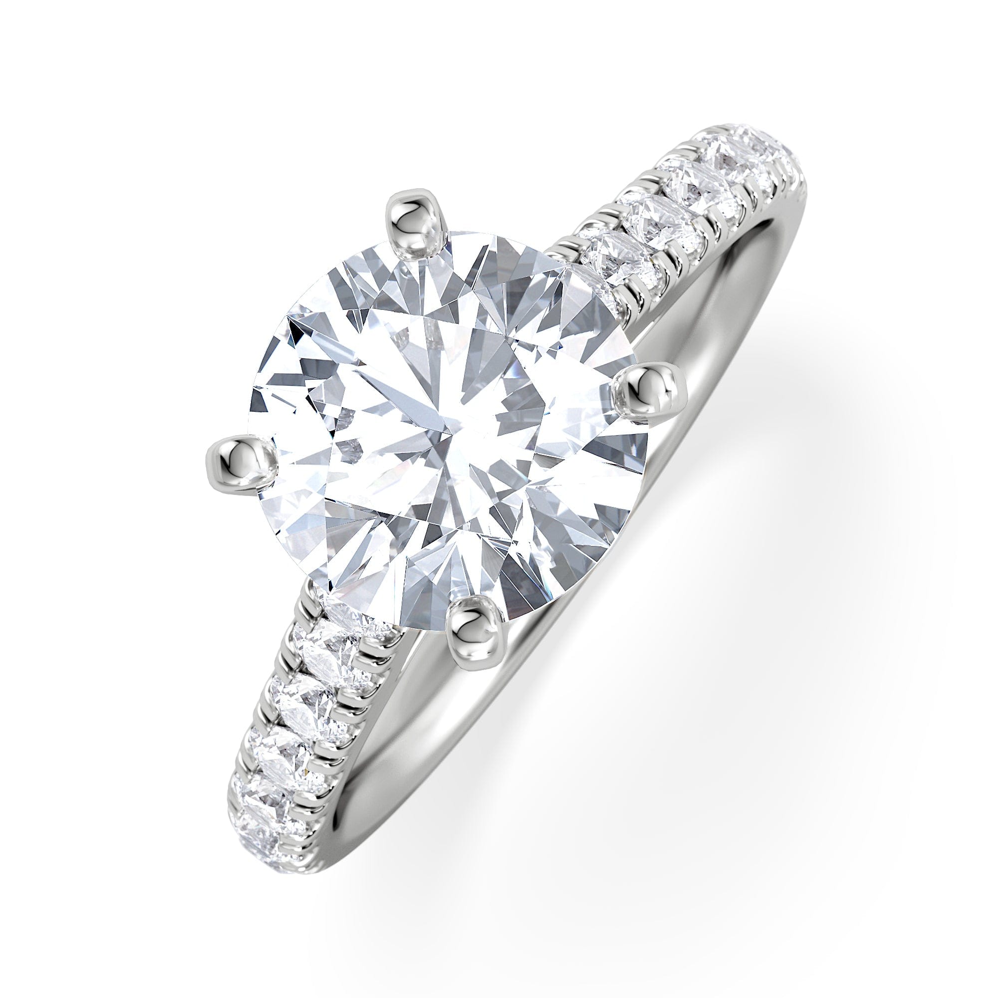 Diamond Natalia Lab Diamond Engagement Side Stone Ring Platinum 2.50CT F/VS1