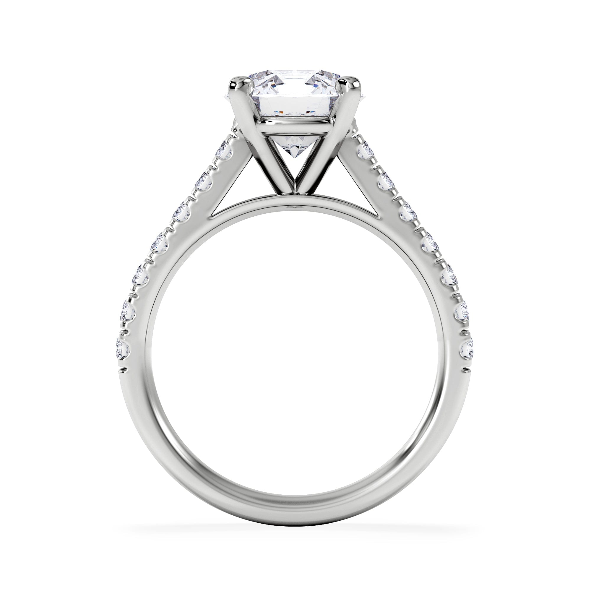 Diamond Natalia Lab Diamond Engagement Side Stone Ring Platinum 2.50CT F/VS1