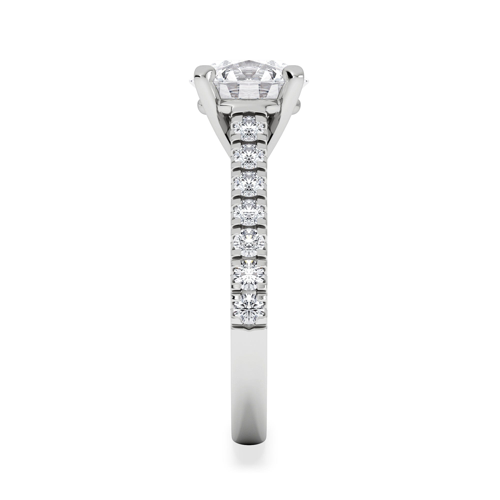 Diamond Natalia Lab Diamond Engagement Side Stone Ring Platinum 2.50CT F/VS1
