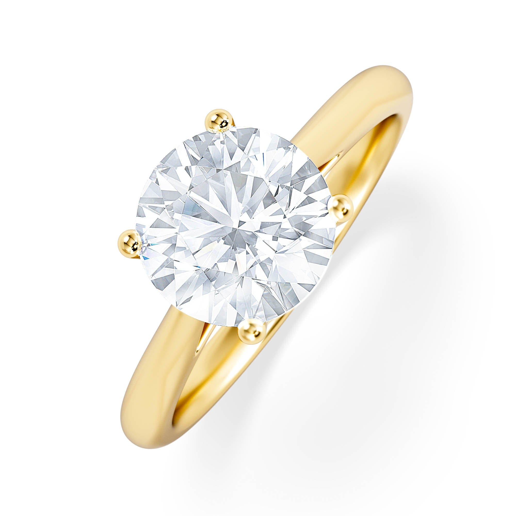Diamond 2 Carat Diamond Engagement Ring Elysia Lab F/VS1 IGI Certified 18K Gold