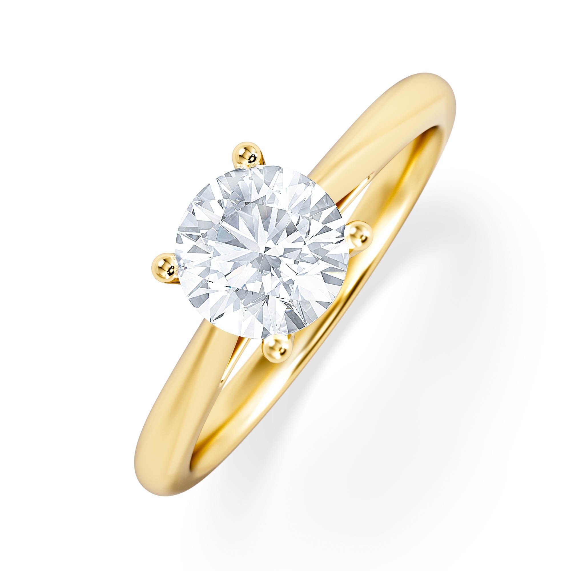Diamond 1 Carat Diamond Engagement Ring Elysia Lab FVS1 IGI Certified 18K Gold