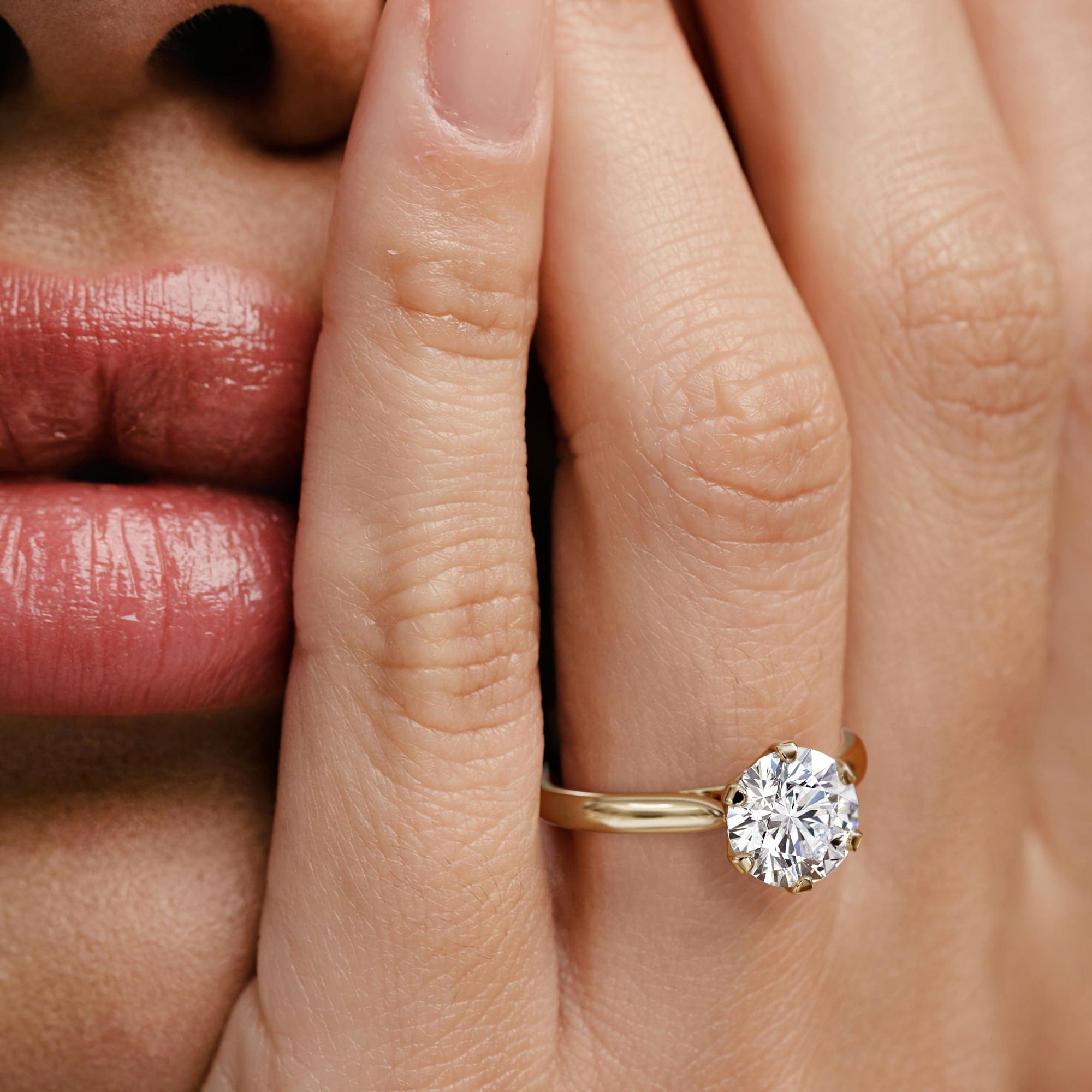 Diamond 2 Carat Diamond Engagement Ring High Set Chloe Lab F/VS1 18K Gold