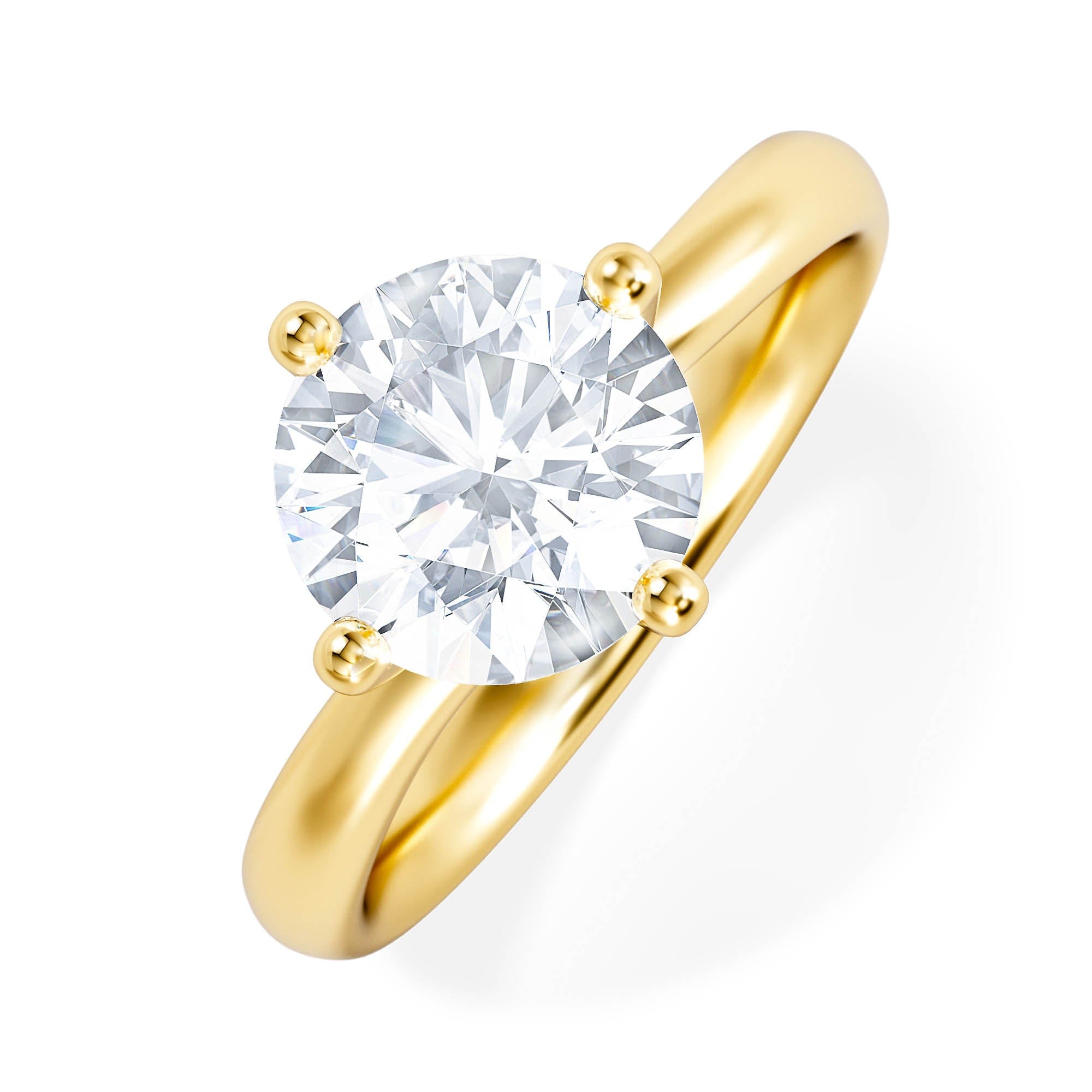 Diamond 2 Carat Diamond Engagement Ring Lily Lab F/VS1 18K Gold IGI Certified