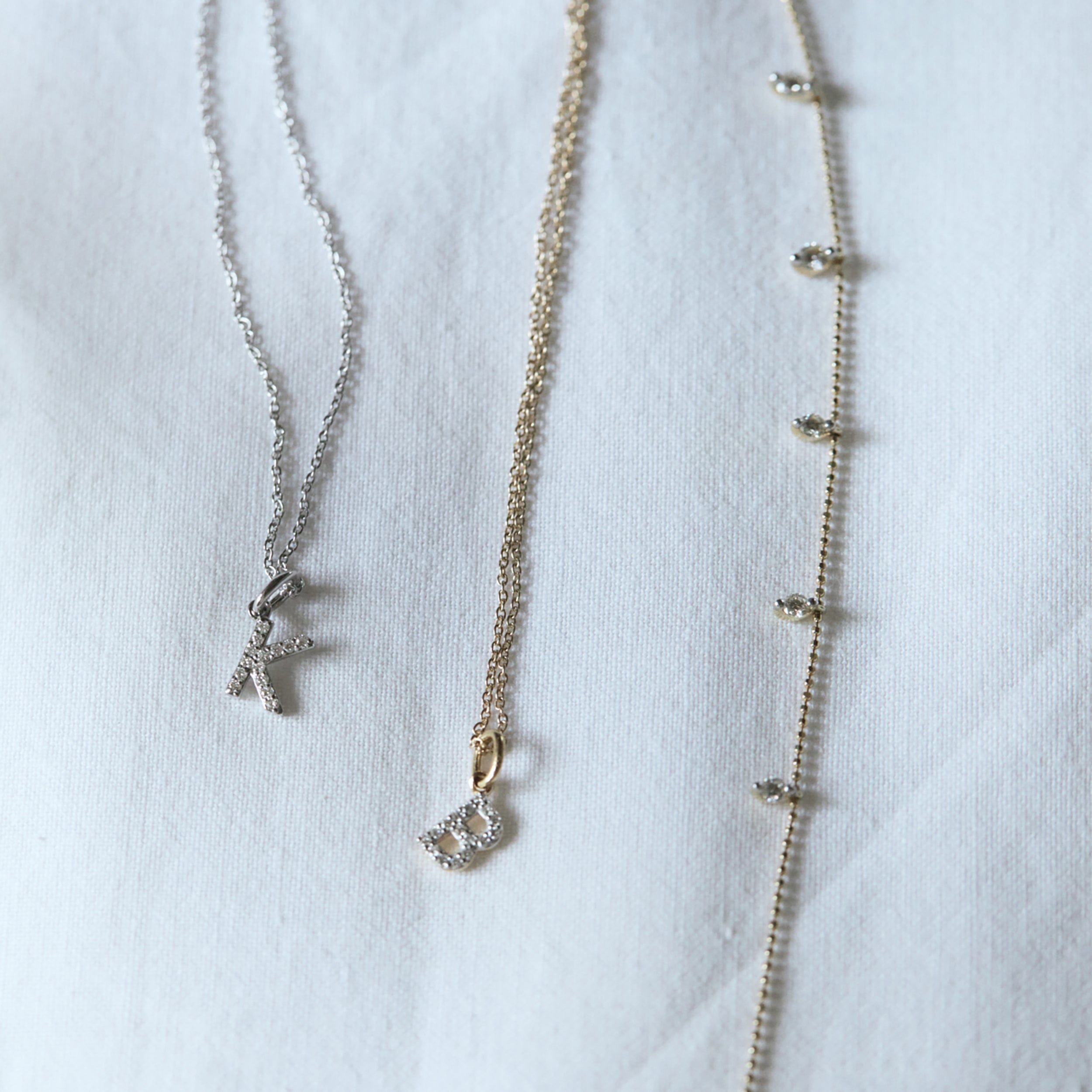 Initial Love Letter Initial K Lab Diamond Necklace set in 925 Sterling Silver