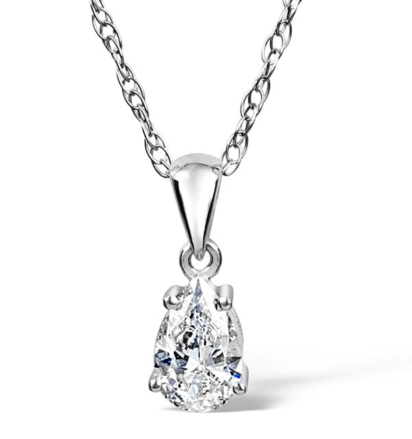 Diamond Keira 18K White Gold Pear Shape Lab Diamond Pendant Necklace 0.33CT F/VS