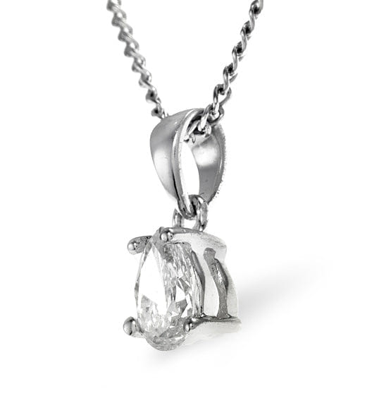Diamond Keira 18K White Gold Pear Shape Lab Diamond Pendant Necklace 0.33CT F/VS
