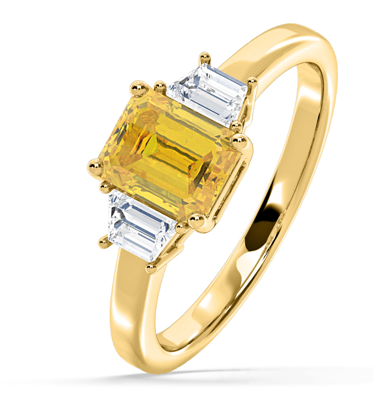 Diamond Erika Yellow Lab Diamond 1.70ct Emerald Cut Ring in 18K Yellow Gold - Elara Collection