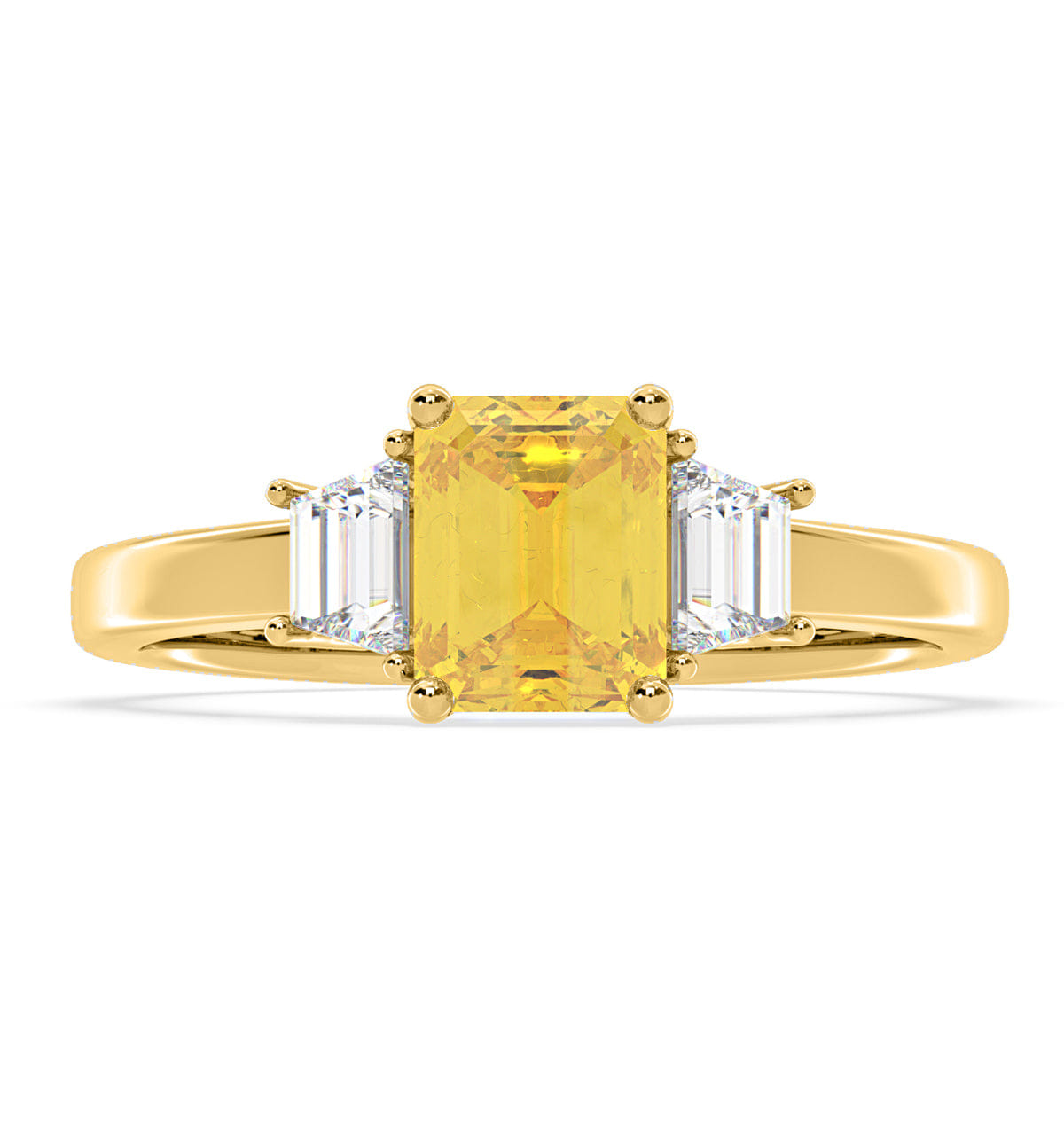 Diamond Erika Yellow Lab Diamond 1.70ct Emerald Cut Ring in 18K Yellow Gold - Elara Collection