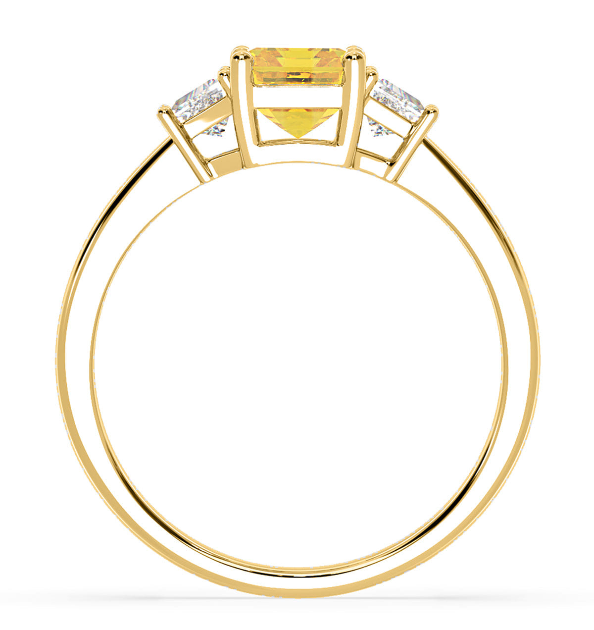 Diamond Erika Yellow Lab Diamond 1.70ct Emerald Cut Ring in 18K Yellow Gold - Elara Collection