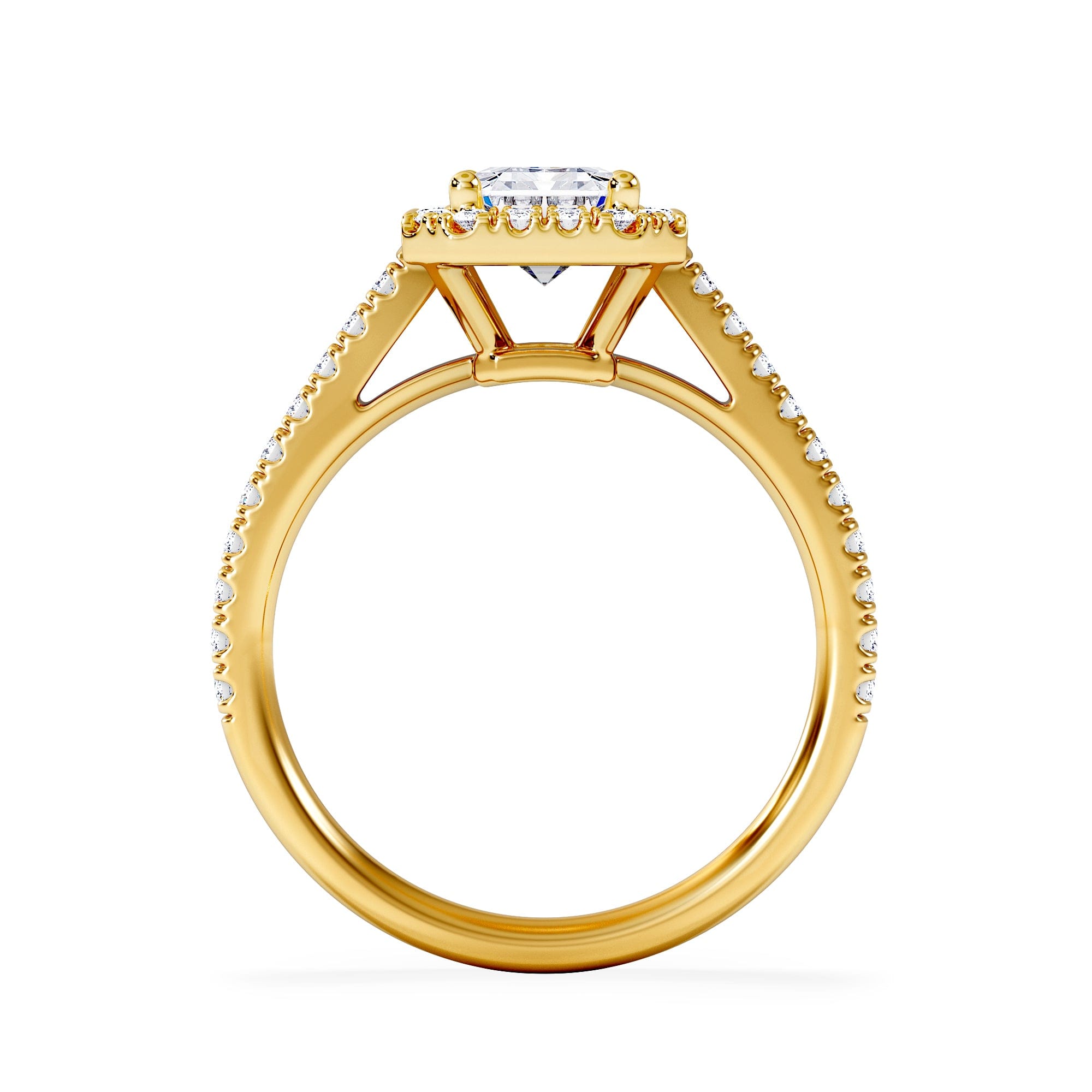 Diamond Annabelle Lab Diamond Halo Engagement Ring in 18K Gold 2.15ct F/VS1