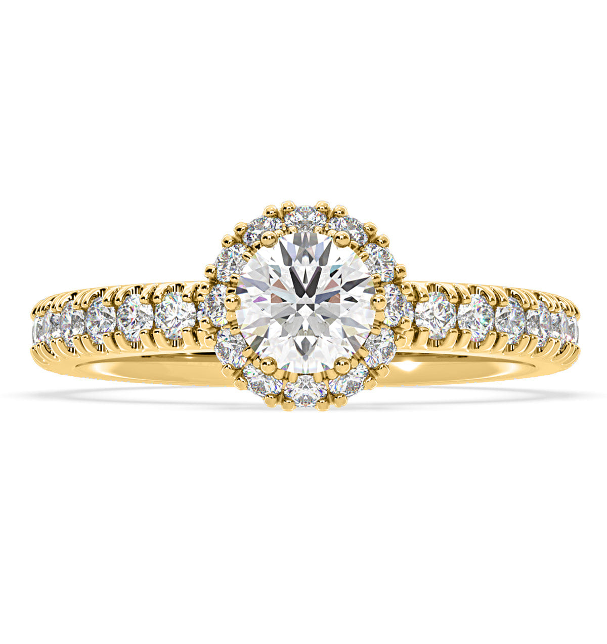Diamond Alessandra Lab Diamond Engagement Ring 18K Gold 1.10CT F/VS1