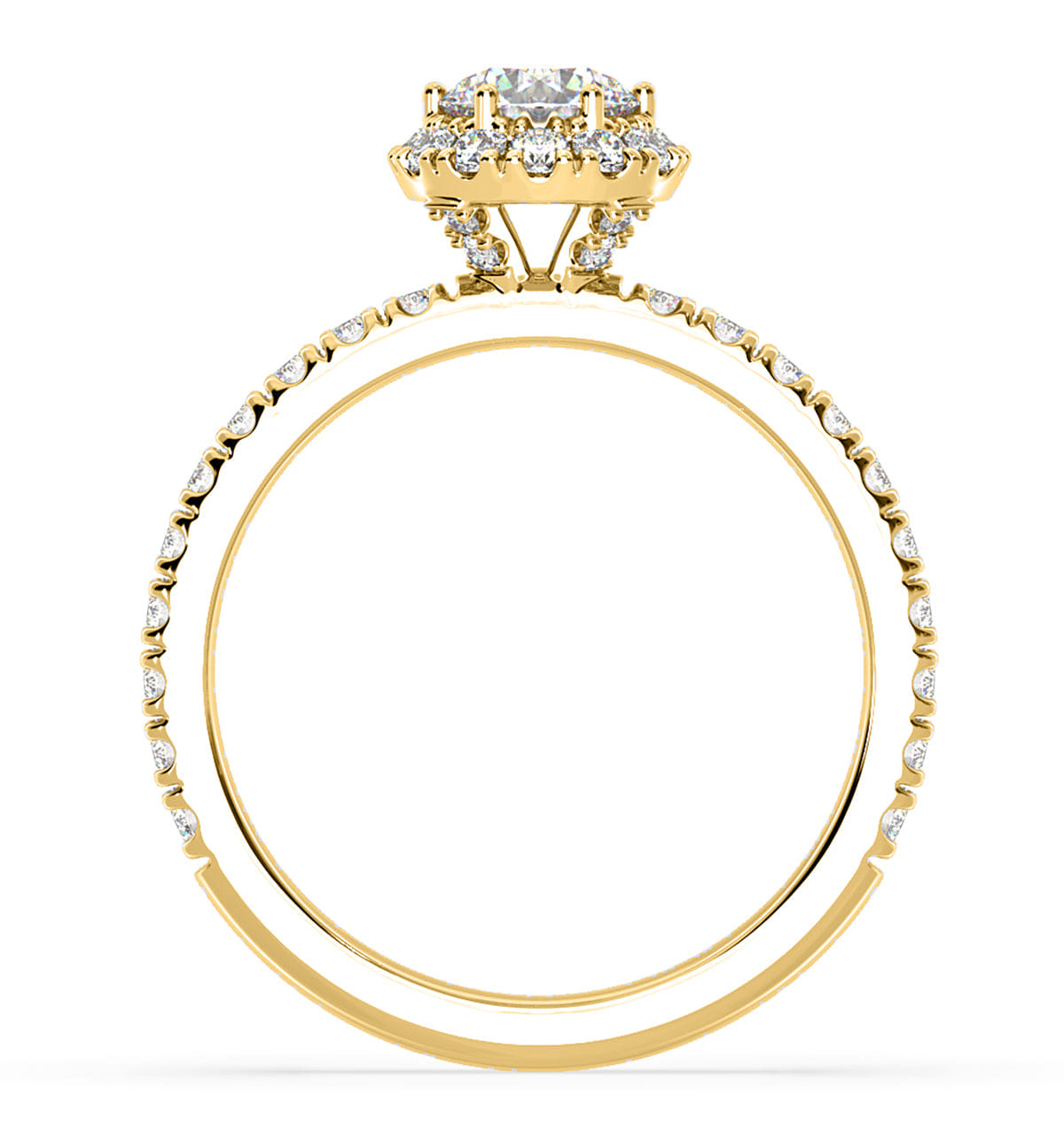 Diamond Alessandra Lab Diamond Engagement Ring 18K Gold 1.10CT F/VS1