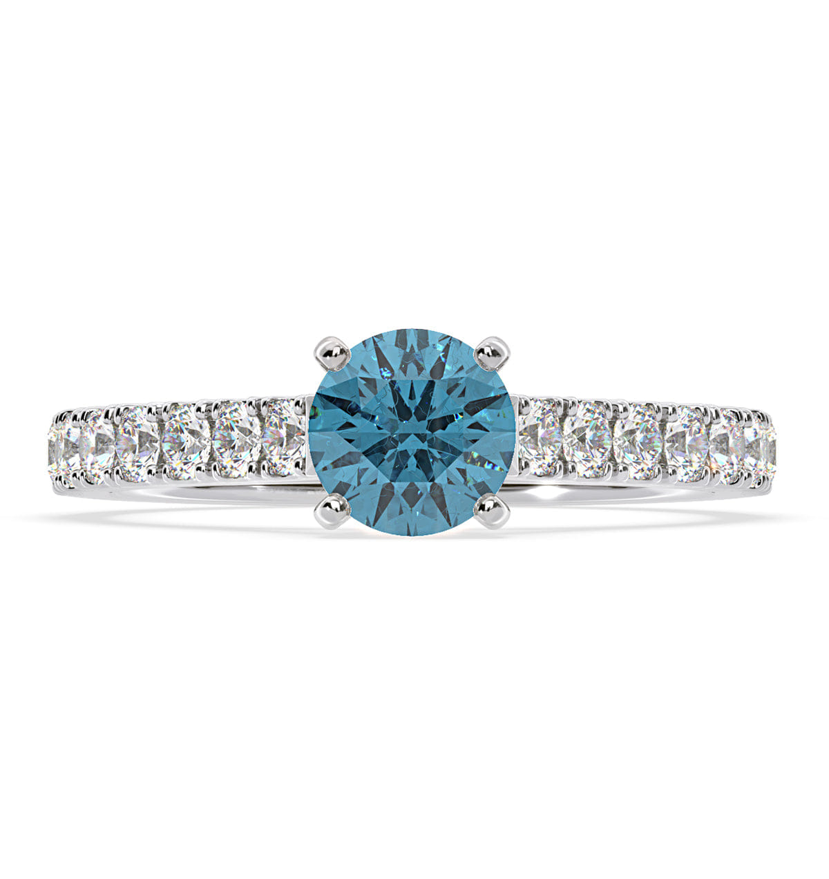 Diamond Natalia Blue Lab Diamond 1.50ct Side Stone Ring in Platinum - Elara Collection