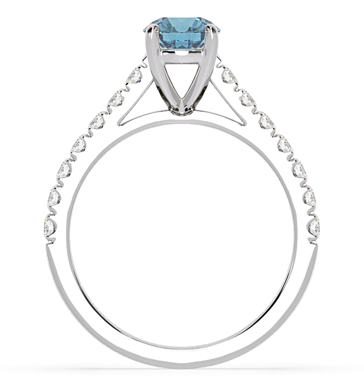 Diamond Natalia Blue Lab Diamond 1.50ct Side Stone Ring in Platinum - Elara Collection