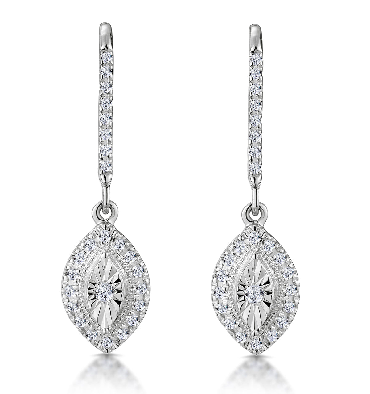 Diamond Masami Lab Diamond Marquise Earrings 0.30ct Pave Set in 925 Sterling Silver