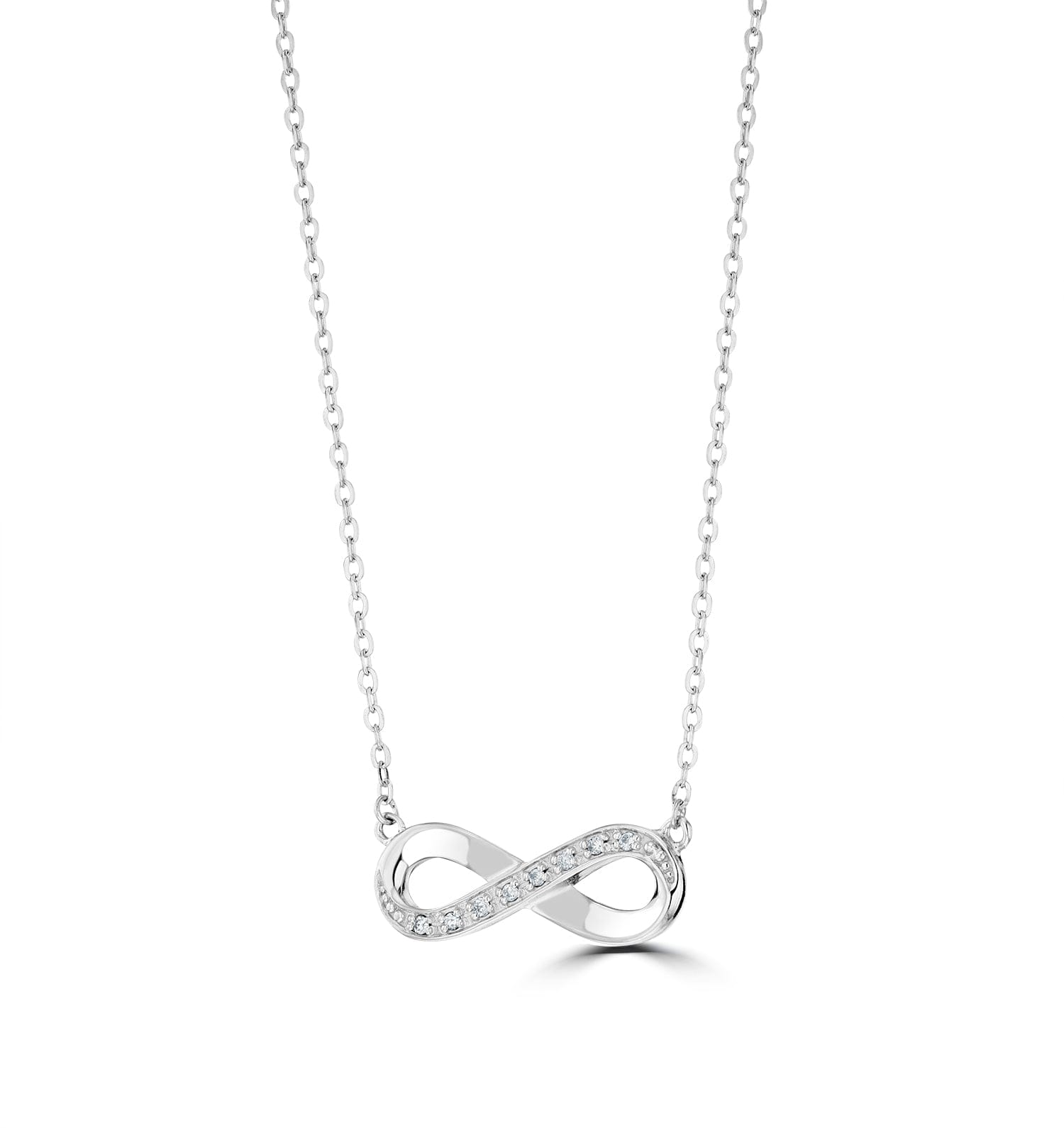 Infinity Necklace Lab Diamonds in 925 Sterling Silver