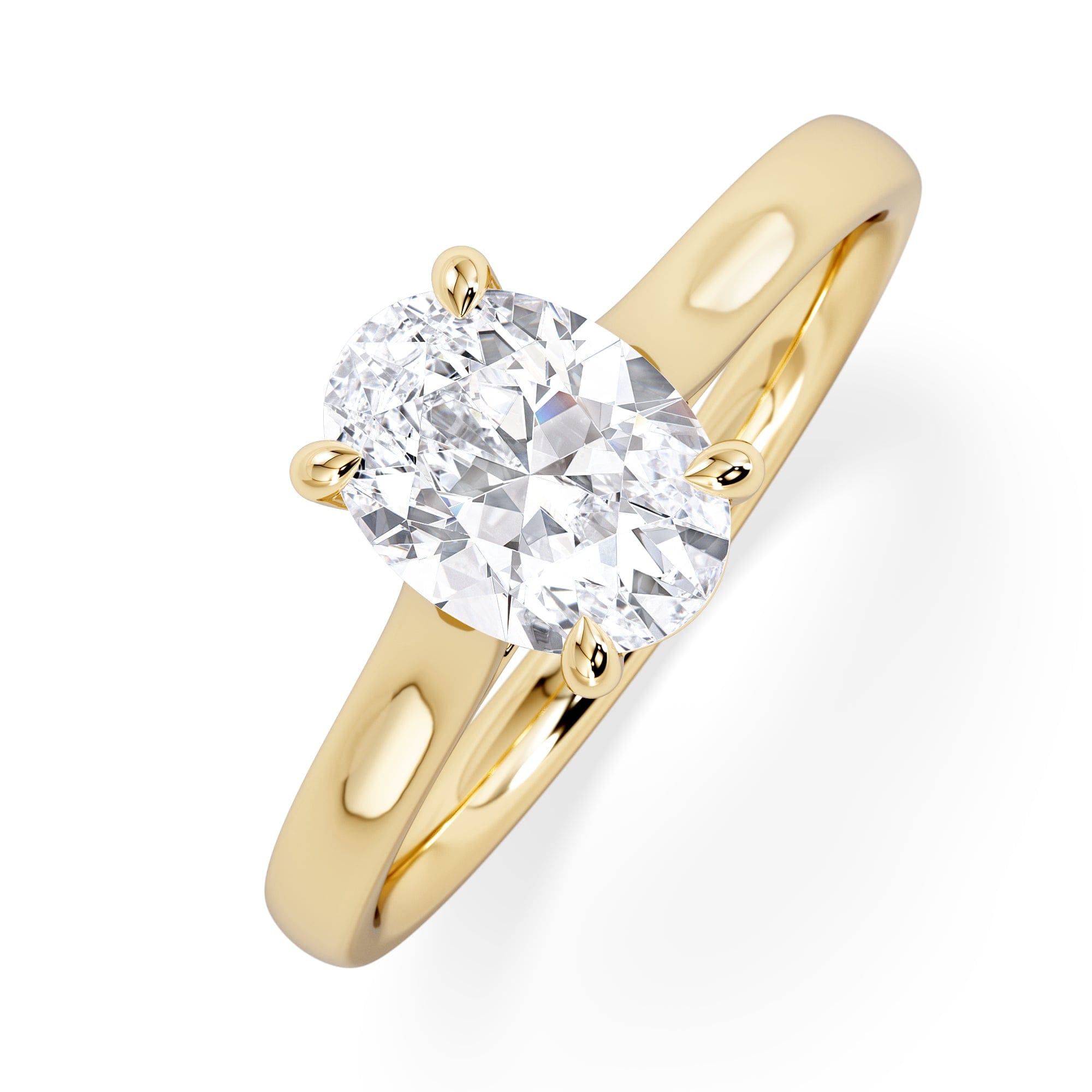 Diamond Amora Oval 1.00ct Lab Diamond Engagement Ring F/VS1 Set in 18K Gold