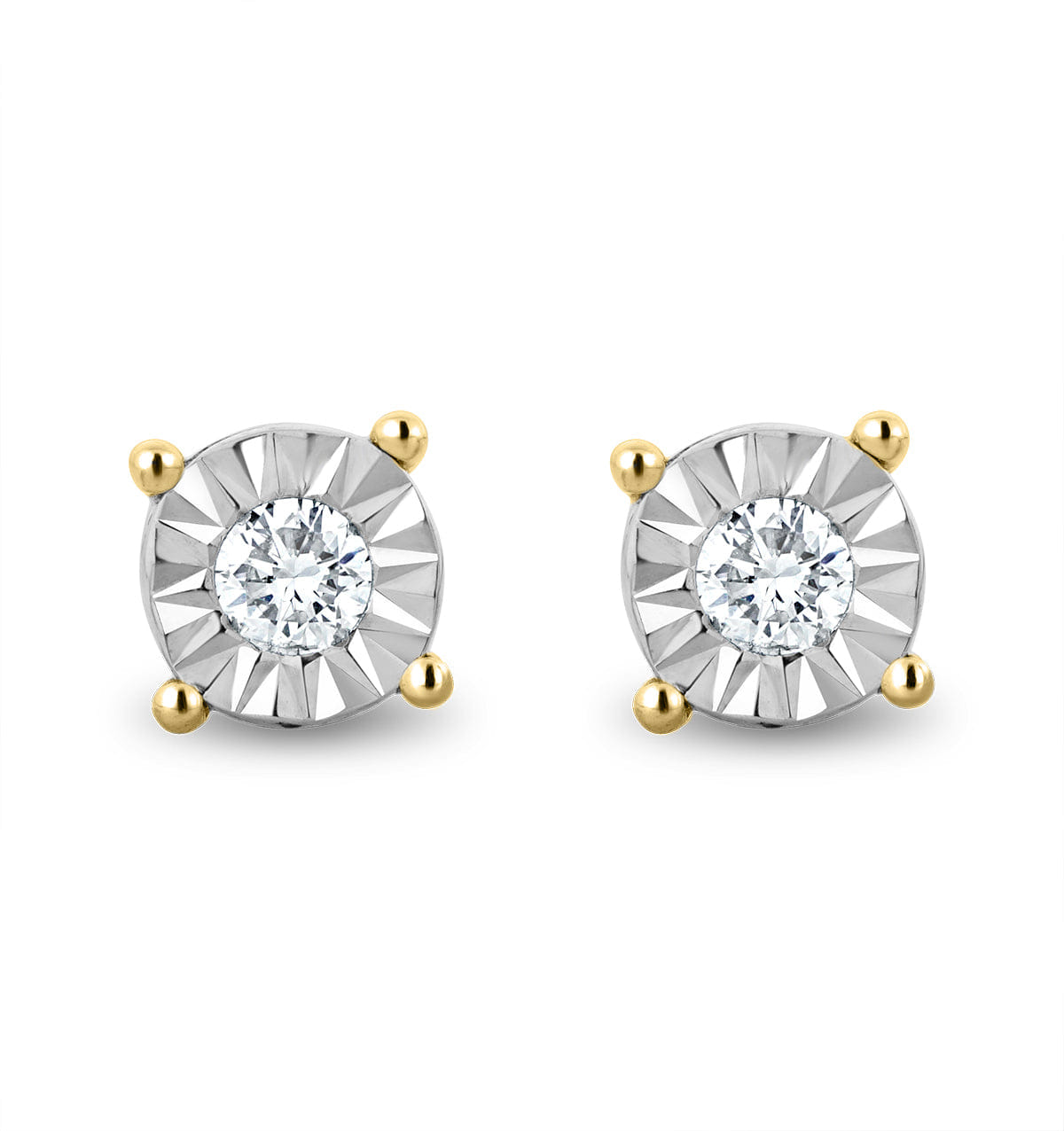 Diamond Lab Diamond Studs Earrings 5 mm 0.10ct H/Si in 18K Gold Vermeil