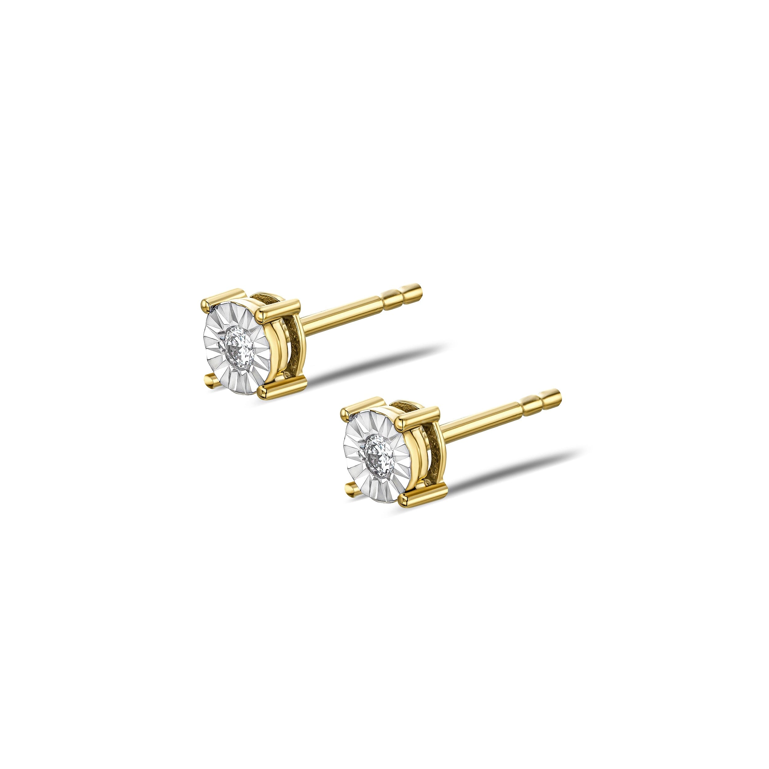 Diamond Lab Diamond Studs Earrings 5 mm 0.10ct H/Si in 18K Gold Vermeil
