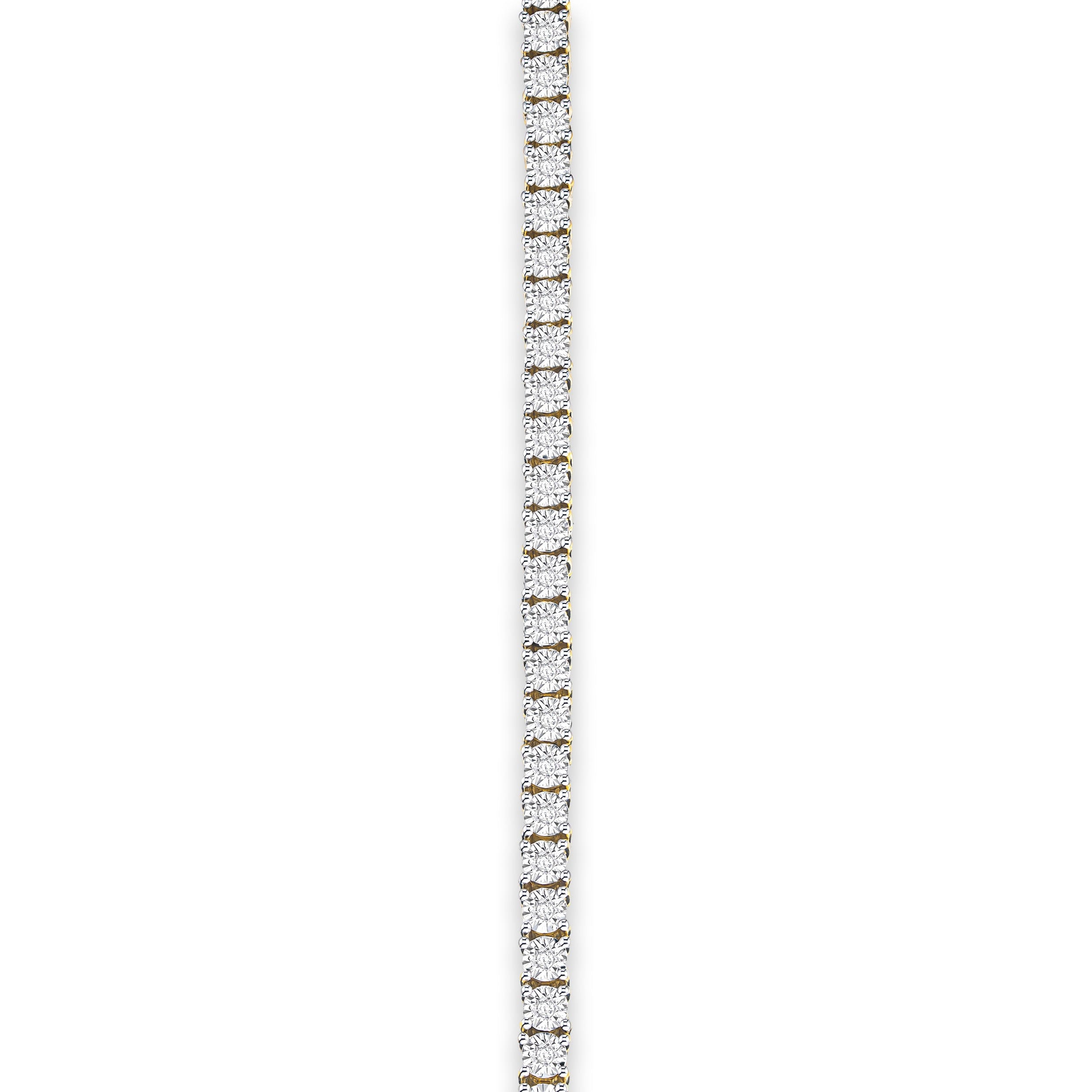 Diamond Brilliance 18K Gold Vermeil Lab Diamond Set 0.57ct Tennis Bracelet