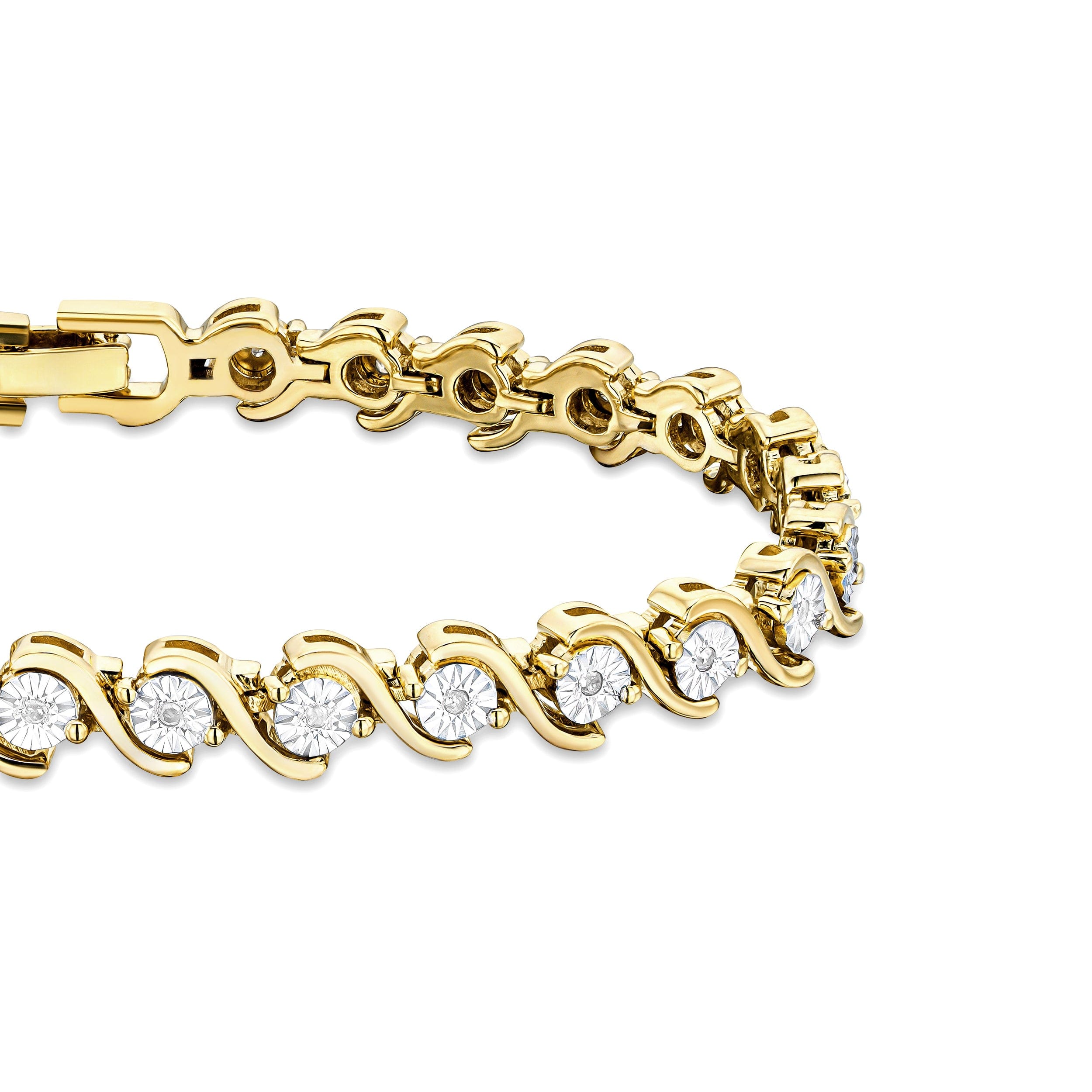 Diamond 0.19ct Diamond and 18K Gold Vermeil Twist Bracelet
