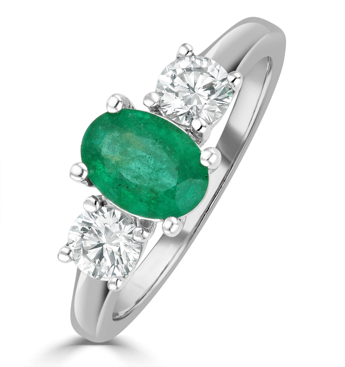 RING Emerald 0.70ct And Lab Diamonds G/Vs 0.50ct Platinum Ring